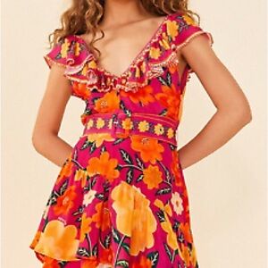 Farm Rio Floral Ruffle Dress